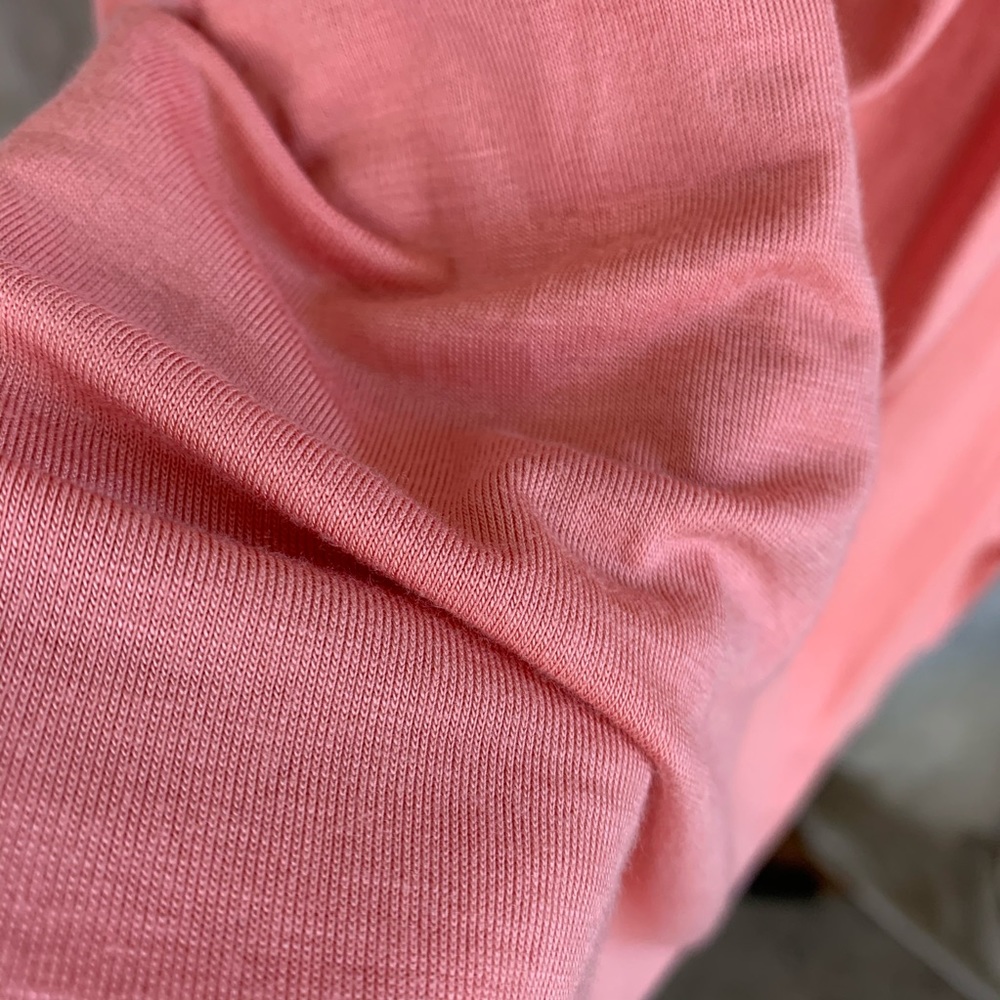 Jessica Simpson Coral Cotton Blend Top Soft Scoop Neck Short Sleeve Tee Coral 1X - Picture 4 of 14